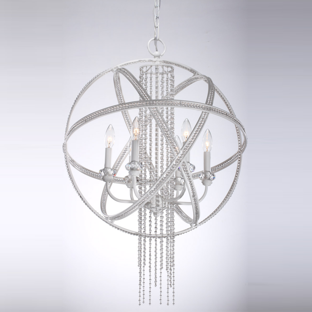 6-Light 22" Orbital Crystal Chandelier