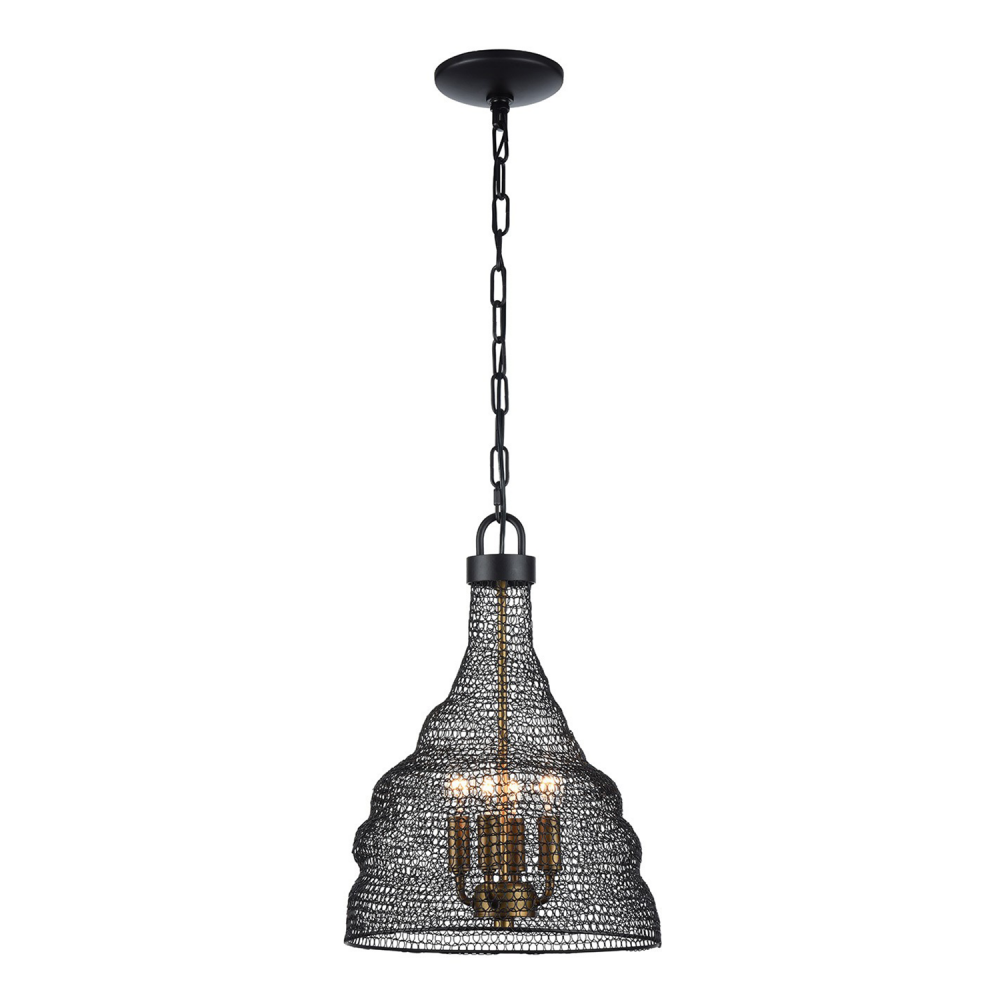 4-Light 12" Metal Shade Pendant