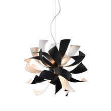 ZEEV Lighting CD10035-9-MBK+MW - 9-Light Decorative Floral Windmill Matte Black Chandelier