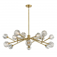 ZEEV Lighting CD10307-18-AGB - 18-Light 48" Modern Sputnik Aged Brass Crystal Chandelier