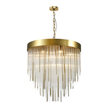 ZEEV Lighting CD10421-12-AGB - 12-Light 30" Round Aged Brass Convertible Flush Crystal Chandelier