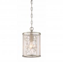 ZEEV Lighting MP40032-1-BNS - 1-Light 6" Organic Drum Crystal Leaf Pendant