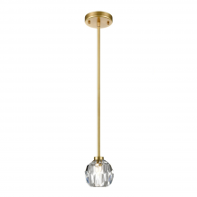 ZEEV Lighting MP40035-1-AGB - 5" Single Aged Brass Crystal Mini-Pendant