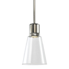 ZEEV Lighting P11703-LED-PN-G16 - 7" LED 3CCT Clear Bell Glass Pendant Light, Polished Nickel Metal Finish