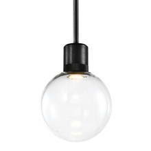 ZEEV Lighting P11704-LED-SBB-G11 - 8" LED 3CCT Clear Globe Glass Pendant Light and Satin Brushed Black Metal Finish