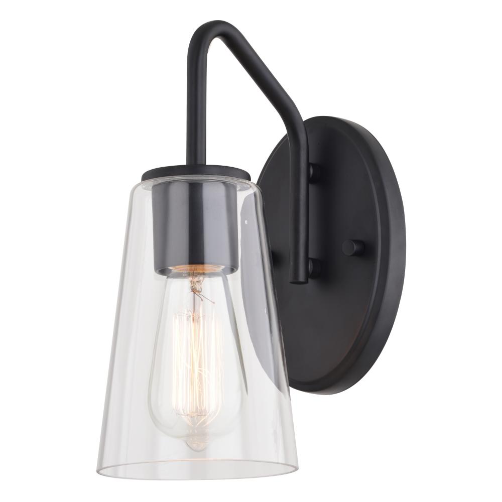 Beverly 1 Light Wall Light Matte Black