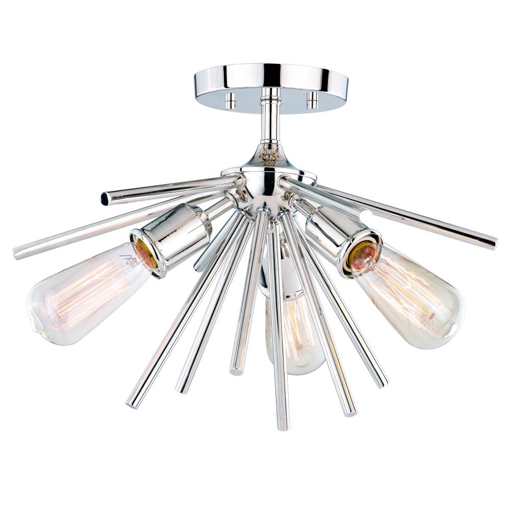 Estelle 17-in Semi Flush Ceiling Light Polished Nickel