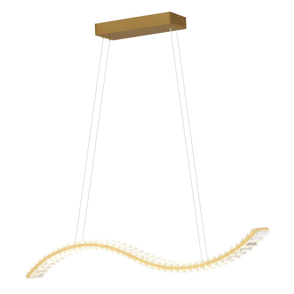 Edgewater 38-in. LED Linear Chandelier Gilded Brass