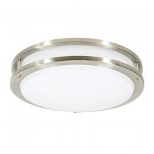 Jesco CM403RA-M-PIR-3090-BN - JESCO Flush Mount LED 14" Round Double Ring w MW Sensor 18W 3000K 90CRI BN