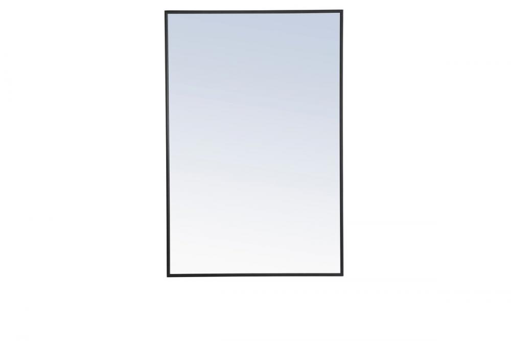 Metal Frame Rectangle Mirror 28 Inch Black