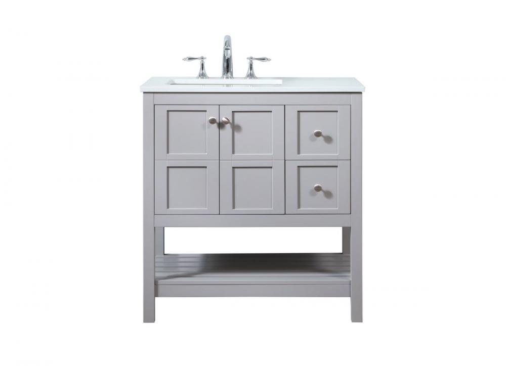 32 inch Single bathroom vanity in grey