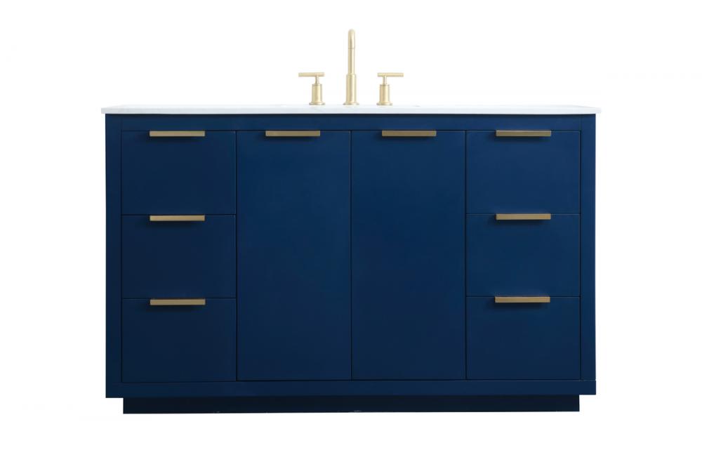 54 Inch SIngle Bathroom Vanity In Blue