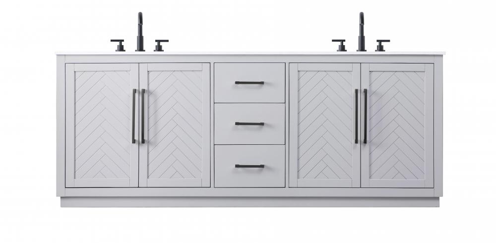 84 inch Double Bathroom Vanity in Grey