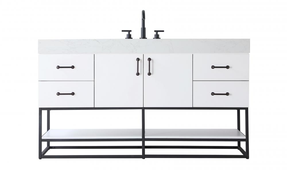 60 inch Single Bathroom Vanity in White