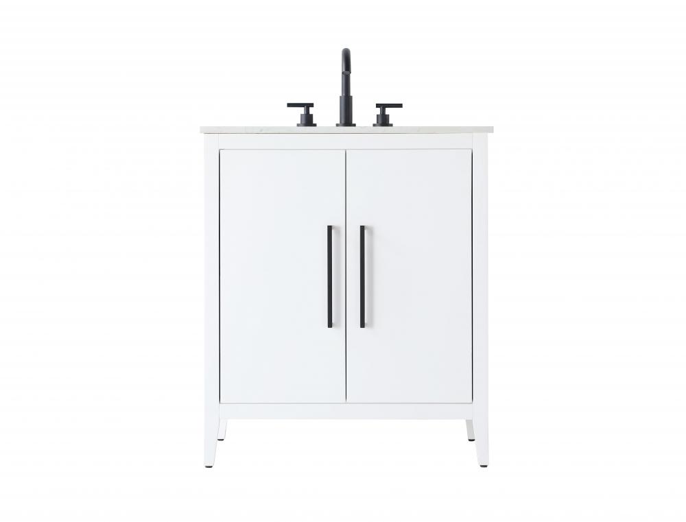 30 Inch Single Bathroom Vanity In White