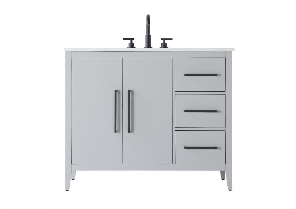 42 Inch Single Bathroom Vanity In Grey