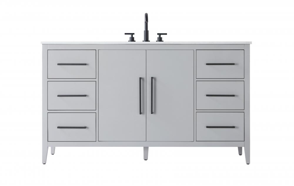 60 Inch Single Bathroom Vanity In Grey