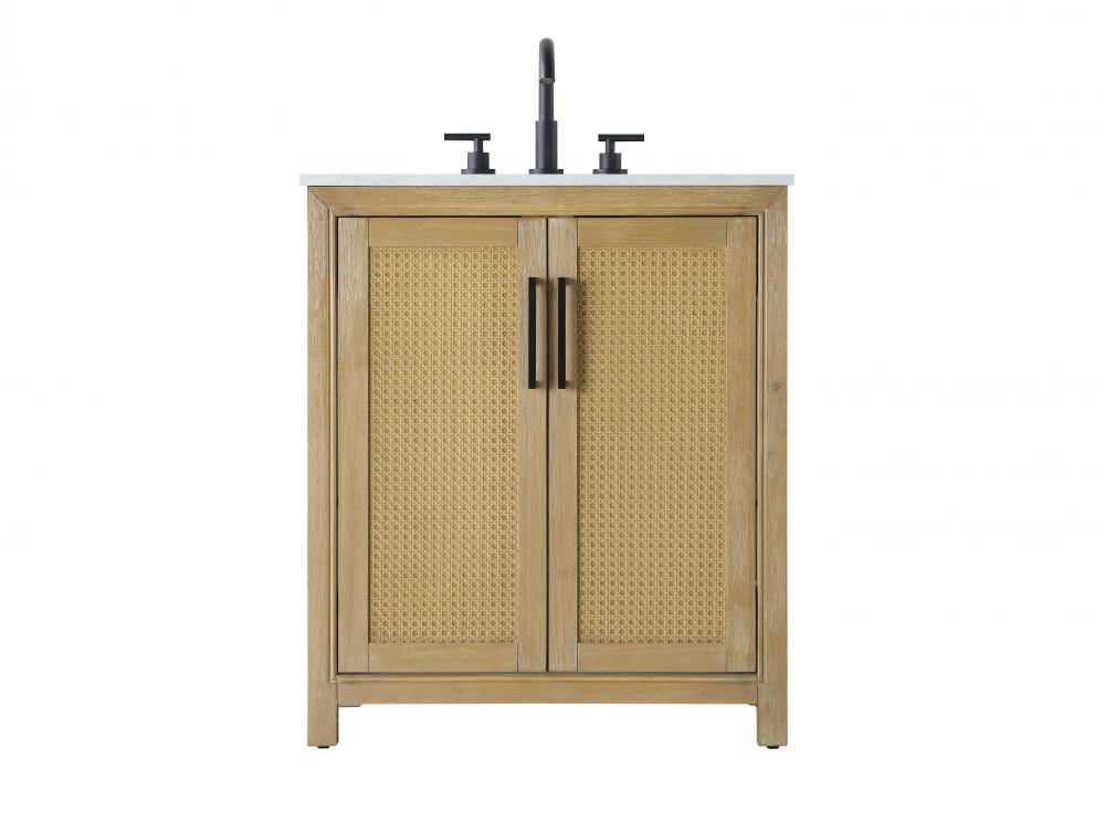 30 Inch Single Bathroom Vanity In Linen Oak