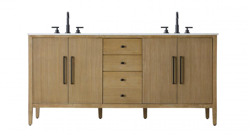 72  inch Double Bathroom Vanity in Linen Oak