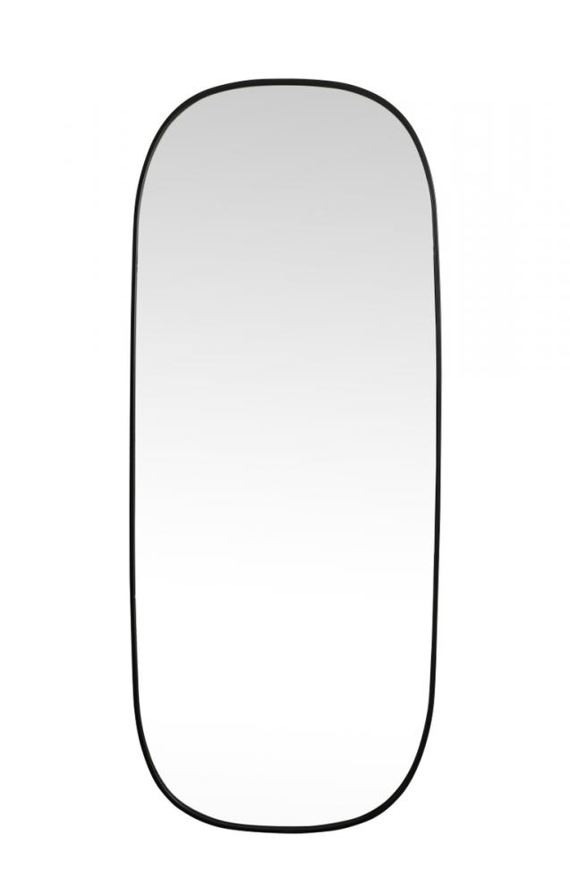 Metal Frame Oval Mirror 30x72 Inch in Black