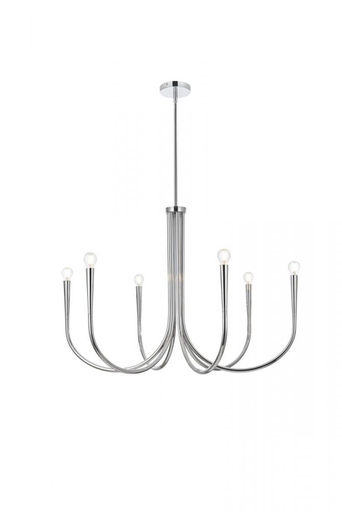 Layne 36 Inch Chandelier in Chrome