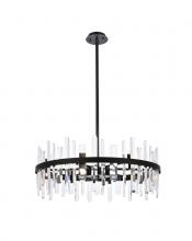 Elegant 2200D32BK - Serena 32 Inch Crystal Round Chandelier in Black