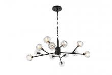 Elegant 3509D35BK - Graham 12 Light Pendant in Black