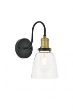 Elegant LD4013W6BRB - Felicity 1 Light Brass and Black Wall Sconce