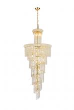 Elegant V1800SR30G/RC - Spiral 28 Light Gold Chandelier Clear Royal Cut Crystal