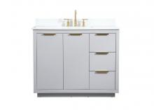 Elegant VF19442GR-BS - 42 Inch Single Bathroom Vanity in Grey with Backsplash