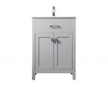 Elegant VF28824GR - 24 Inch SIngle Bathroom Vanity In Grey