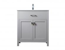 Elegant VF28830GR - 30 Inch SIngle Bathroom Vanity In Grey