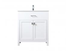 Elegant VF28830WH - 30 Inch SIngle Bathroom Vanity In White