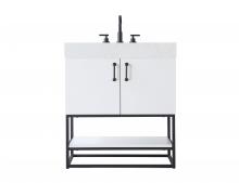 Elegant VF29230WH - 30 inch Single Bathroom Vanity in White