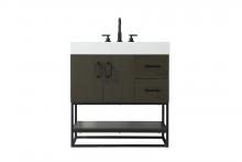 Elegant VF29232MMB - 32 inch Single Bathroom Vanity in Mocha Brown