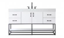 Elegant VF29260WH - 60 inch Single Bathroom Vanity in White