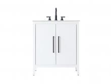 Elegant VF29330WH - 30 Inch Single Bathroom Vanity In White