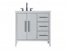 Elegant VF29336GR - 36 Inch Single Bathroom Vanity In Grey