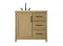 Elegant VF29536LO - 36 Inch Single Bathroom Vanity In Linen Oak