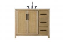 Elegant VF29542LO - 42 Inch Single Bathroom Vanity In Linen Oak