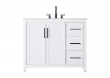 Elegant VF29542WH - 42 Inch Single Bathroom Vanity In White