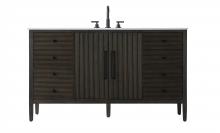 Elegant VF29660CO - 60 inch Single Bathroom Vanity inChocolate Oak