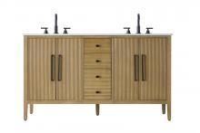 Elegant VF29660DLO - 60 inch Double Bathroom Vanity in Linen Oak