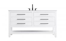 Elegant VF60560WH - 60 inch Single Bathroom Vanity in White