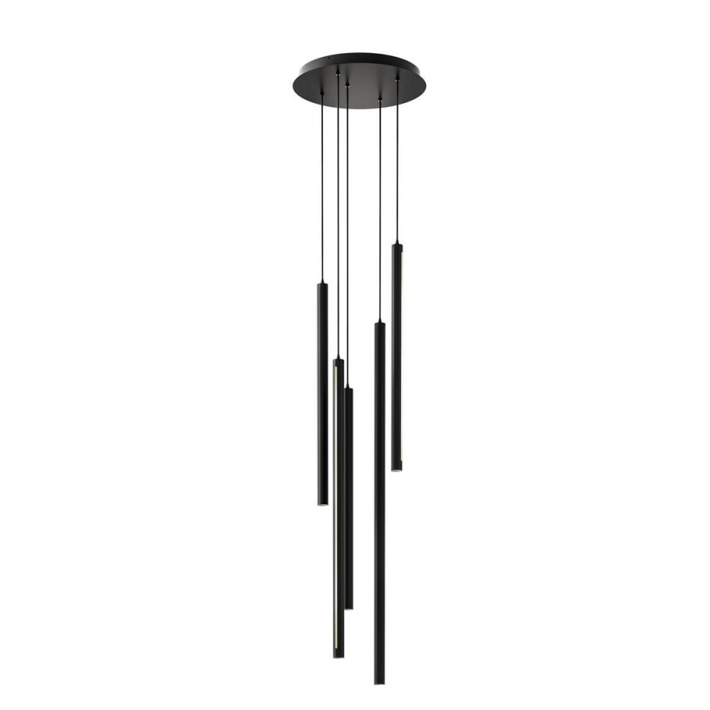 5 Light Round CCT LED Duo-Light Cylinder Pendant Cluster