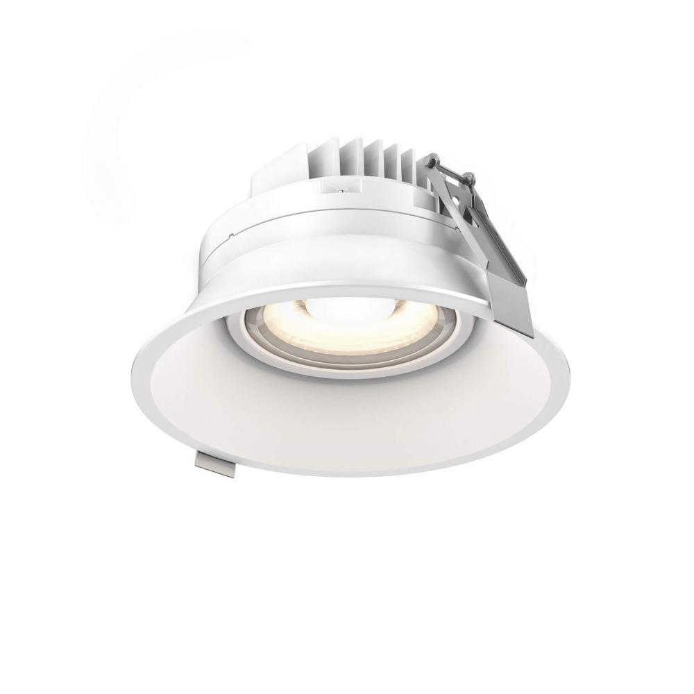 6 Inch Round Indoor/Outdoor Regressed Gimbal Down Light - universal 120V-347V, 0-10V dimming