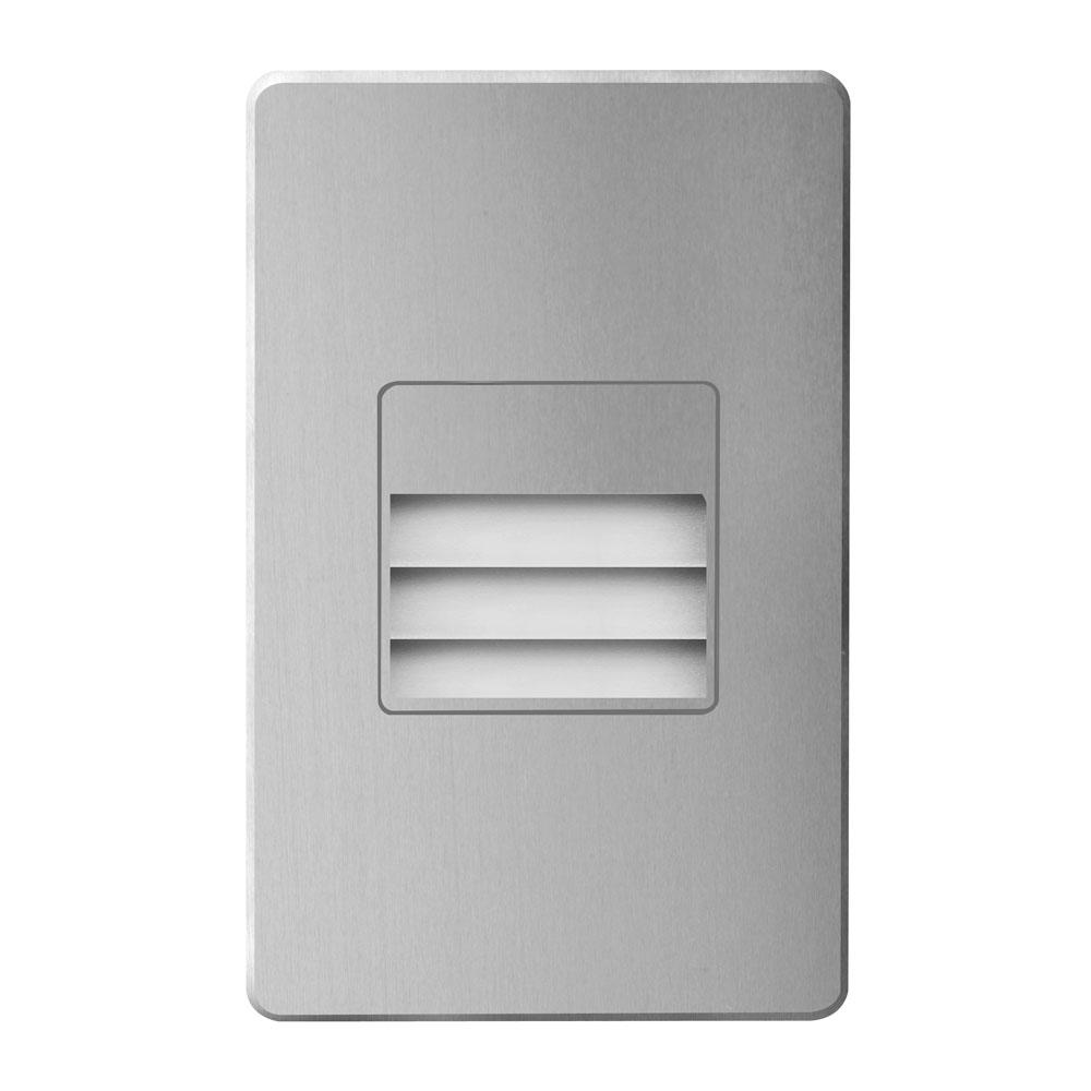 120VAC input, L125mmxW78mmxH37mm, 2700K, 3.3W IP65, Brushed Aluminum Wall LED Light with Louver.