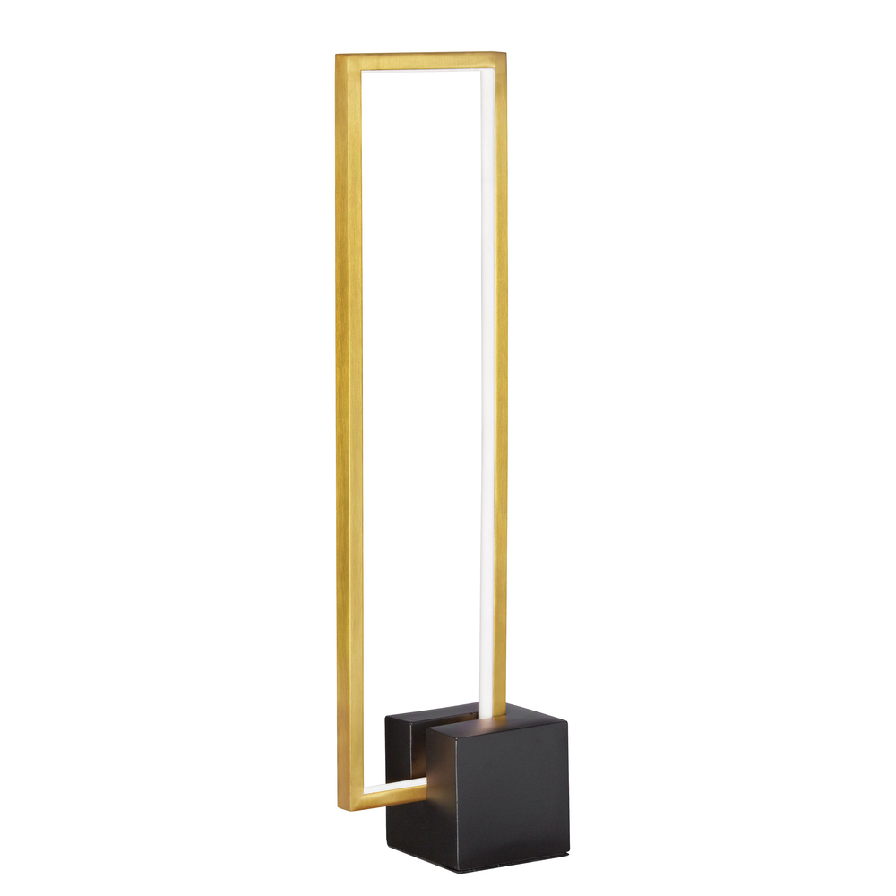 22W LED Table Lamp, Aged Brass with Matte Black Concrete Base