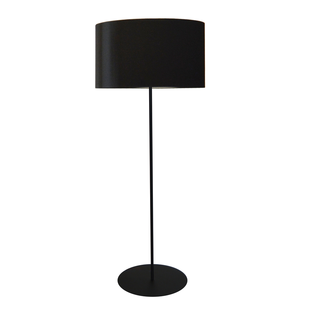 1 Light Drum Floor Lamp w/ Black Shade