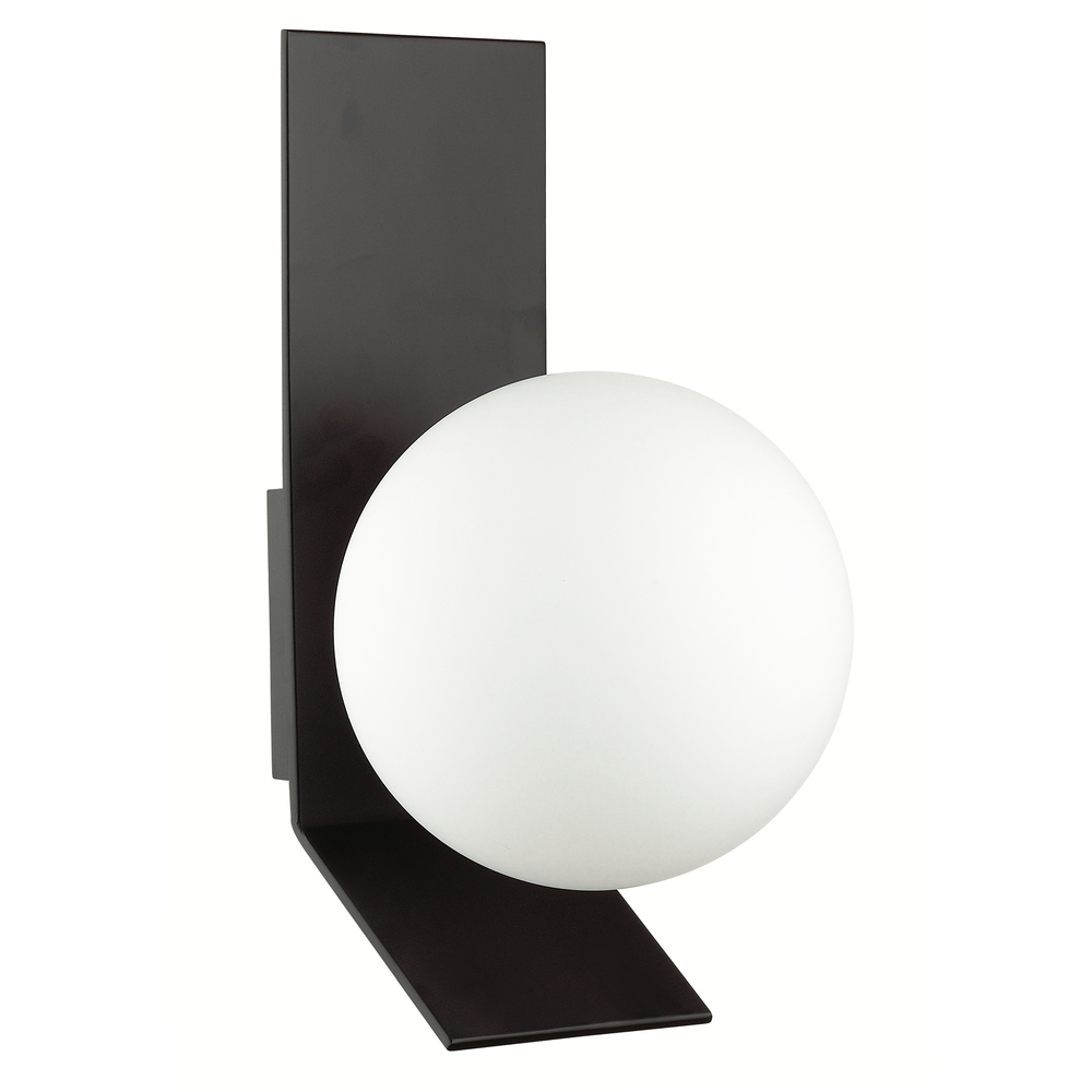 1LT Halogen Wall Sconce, MB w/ Opal White Glass